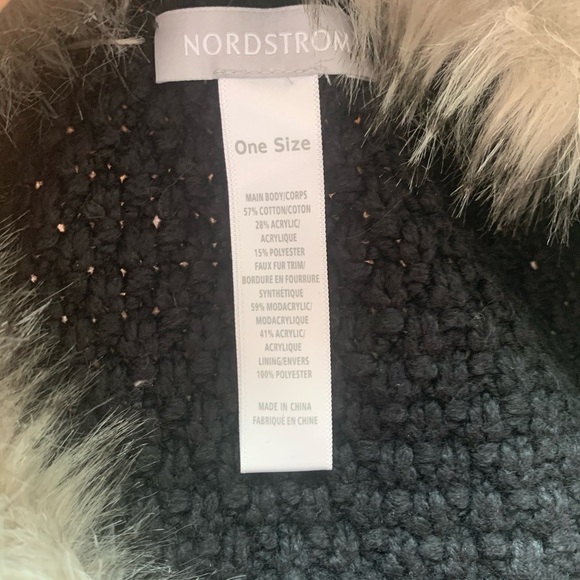 NORDSTROM Oversized Chunky Knit Faux Fur Sweater Penny Lane Cardigan - Picture 3 of 6